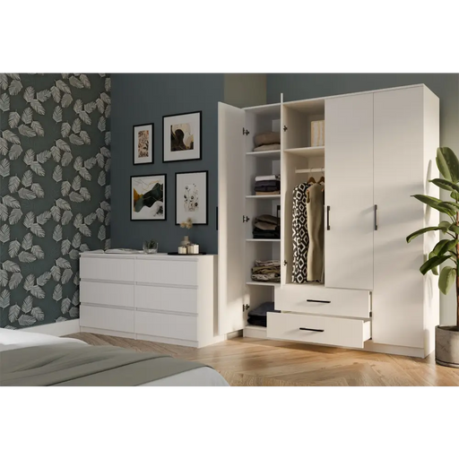 Topeshop ROMANA 160 BIEL KPLB гардероб/килер за спалня 11