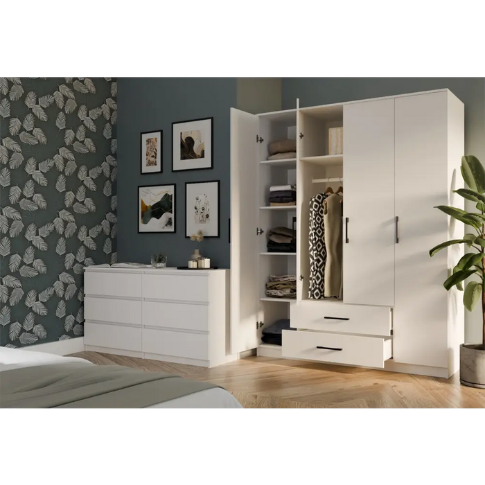 Topeshop ROMANA 160 BIEL KPLB гардероб/килер за спалня 11