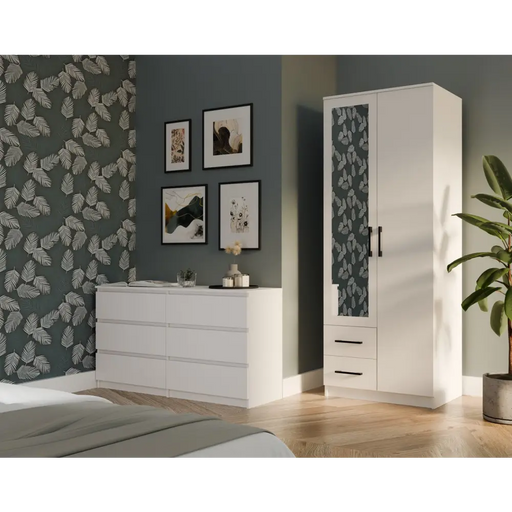 Topeshop ROMANA 80 BIEL L гардероб/килер за спалня 5 рафта