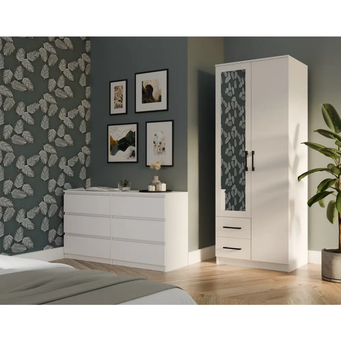 Topeshop ROMANA 80 BIEL L гардероб/килер за спалня 5 рафта