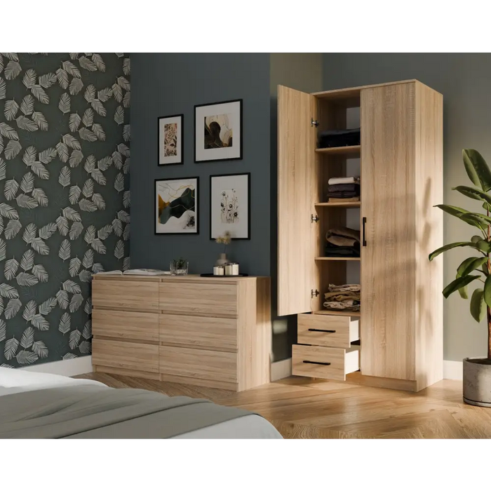 Topeshop ROMANA 80 SON L гардероб/дрешник за спалня 5 рафта