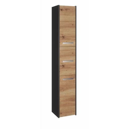 Topeshop S33 ANTRACYT/ARTISAN шкаф за баня дъб