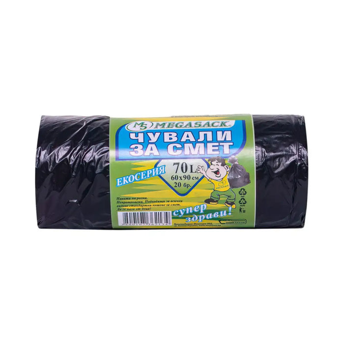 ТОРБИ ЗА ОТПАДЪЦИ MEGASACK 70L 60 CM Х 90 СМ 20 БР MEGAPORT