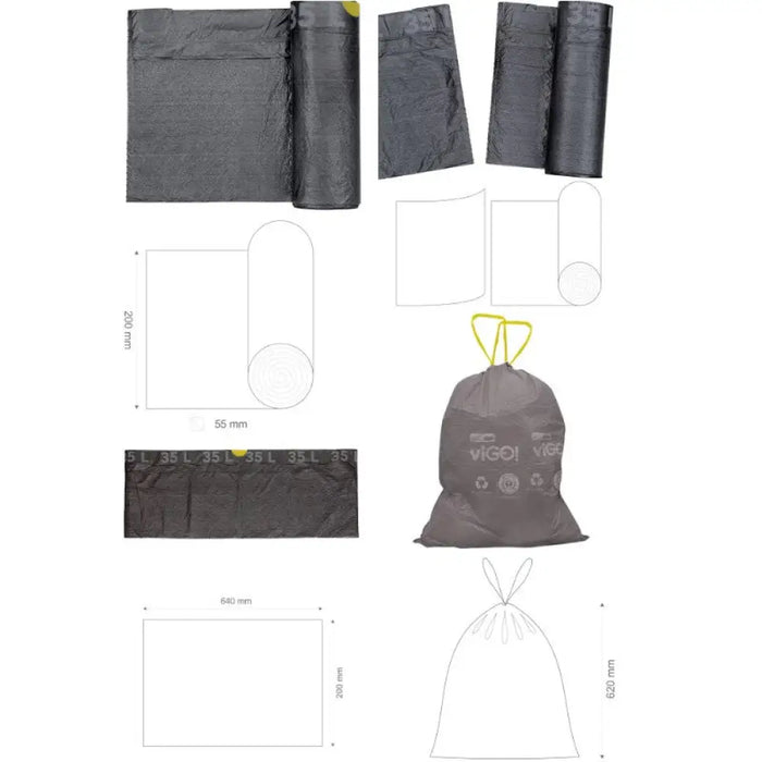 ТОРБИ ЗА СМЕТ SILVER 35L С ВРЪЗКА 15БР. PREMIUM №1 VIGO