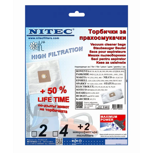 Торбичка за прахосмукачка NITEC T601