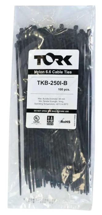 Кабелни превръзки Tork - 310 x 4.8 mm, черни, 100 броя