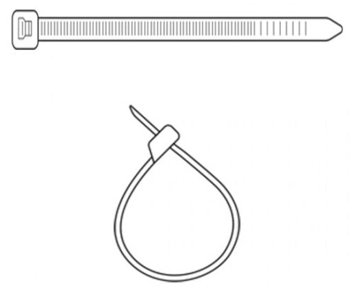 Кабелни превръзки Tork - 368 x 3.6 mm, бели, 100 броя