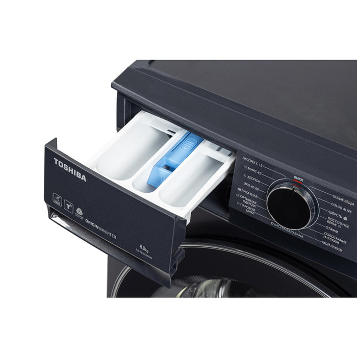 Пералня Toshiba TW-T21BU90UWBK(MG) , 1400 об./мин., 8.00 kg, A , Inox