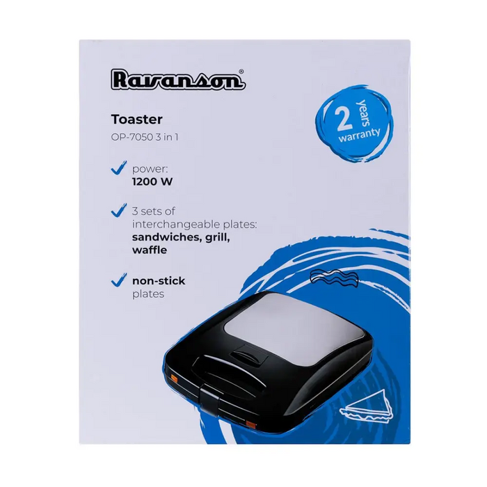 Тостер Ravanson OP-7050 Черен Сребрист 1200 W