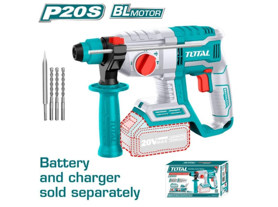 АКУМ. ПЕРФОРАТОР 20V, БЕЗ БАТ. TOTAL