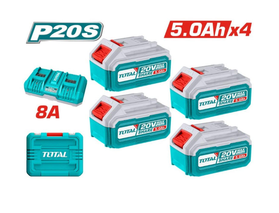 КОМПЛЕКТ БАТЕРИИ И ДВОЙНО ЗАРЯДНО 20V
