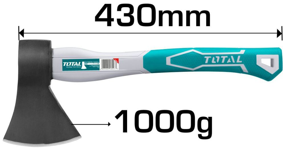 Брадва с дръжка от фибростъкло TOTAL - 1 kg