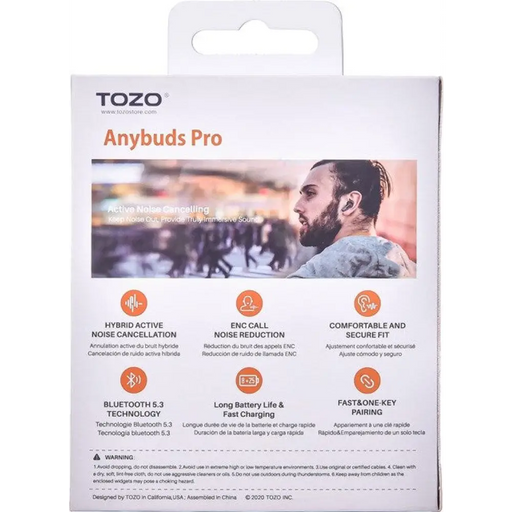 TOZO Anybuds Pro True Wireless Stereo (TWS) In-Ear USB