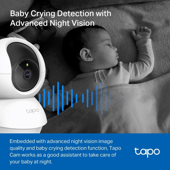 Охранителна WiFi камера TP-Link Tapo C210P2, 360&deg;, Pan/Tilt - 2 Броя