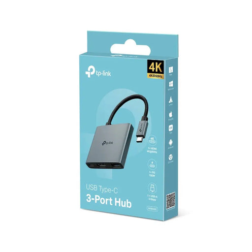 TP-Link UH3020C интерфейсен хъб USB Type-C 5000 Mbit/s Сив