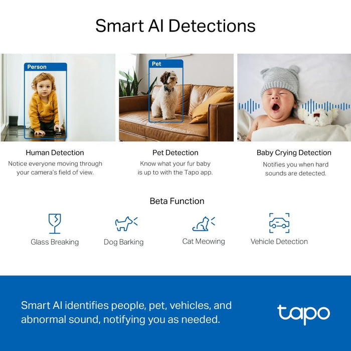 Домашна охранителна WiFi камера TP-Link Tapo C220, Pan/Tilt