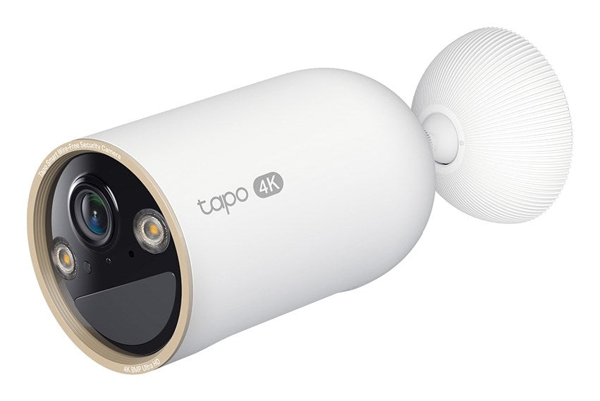 TP-Link Tapo безжична вътрешна/външна охранителна камера СПЕЦИФИКАЦИИ: 4K UHD (3840x2160), поддръжка на H.265/H.264, 16x UHD цифрово увеличение, 2.4/5 GHz двубандов Wi-Fi, акумулаторна литиево-йонна батерия 10000mAh