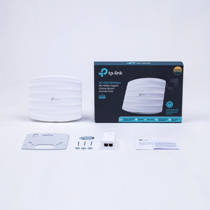 TP-Link Omada EAP225 безжична точка за достъп 1350 Mbit/s Бяло захранване през Ethernet (PoE)