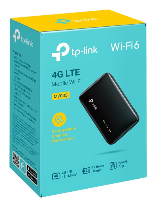 Безжичен рутер TP-Link M7005, еднобандов (2.4 GHz), 4G, черен