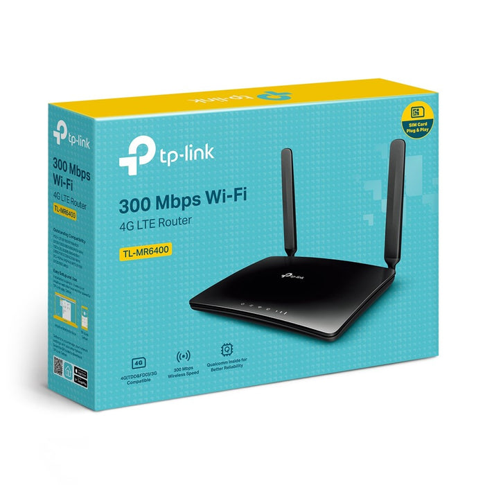TP-LINK TL-MR6400 безжичен рутер Еднобандов (2,4 GHz) Fast Ethernet 3G 4G Черен