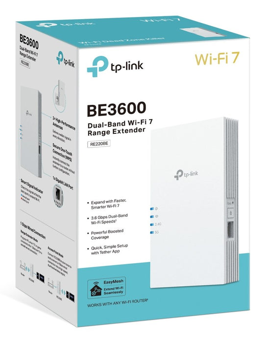 TP-Link RE220BE мрежов разширител Мрежов ретранслатор Бял 1000 Mbit/s