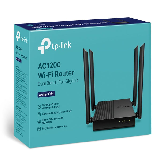 Двубандов W-Fi рутер TP-LINK ARCHER C64, черен