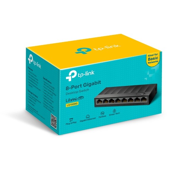 TP-Link 8-портов 10/100/1000Mbps настолен мрежов превключвател