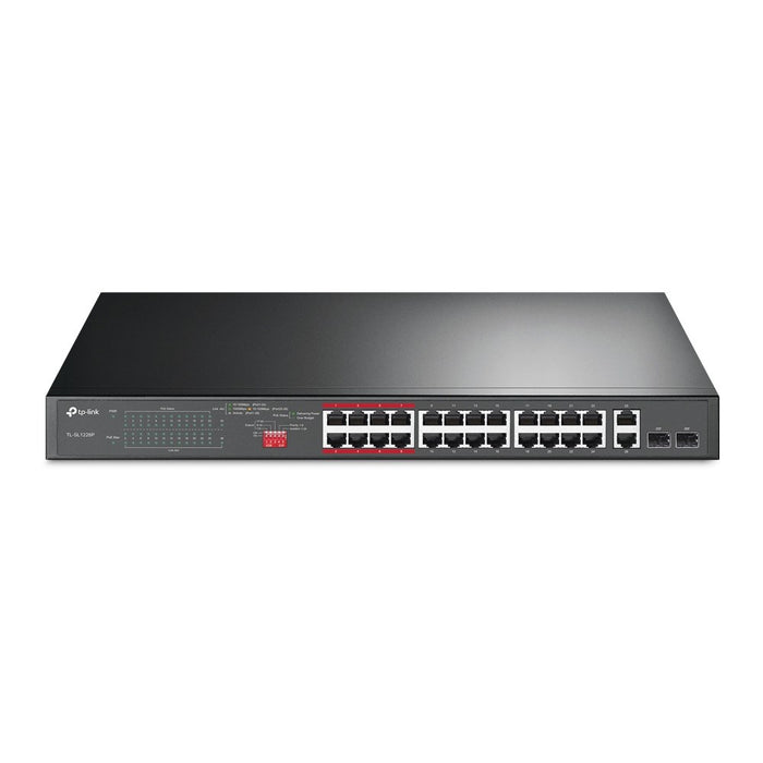 TP-Link 24-портов 10/100Mbps + 2-портов гигабитов неуправляем PoE+ комутатор