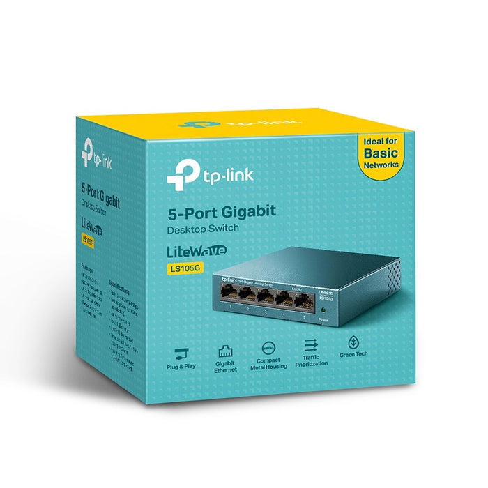 TP-Link 5-портов 10/100/1000Mbps настолен мрежов превключвател
