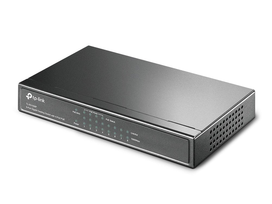TP-Link 8-портов гигабитов настолен PoE превключвател с 4 порта