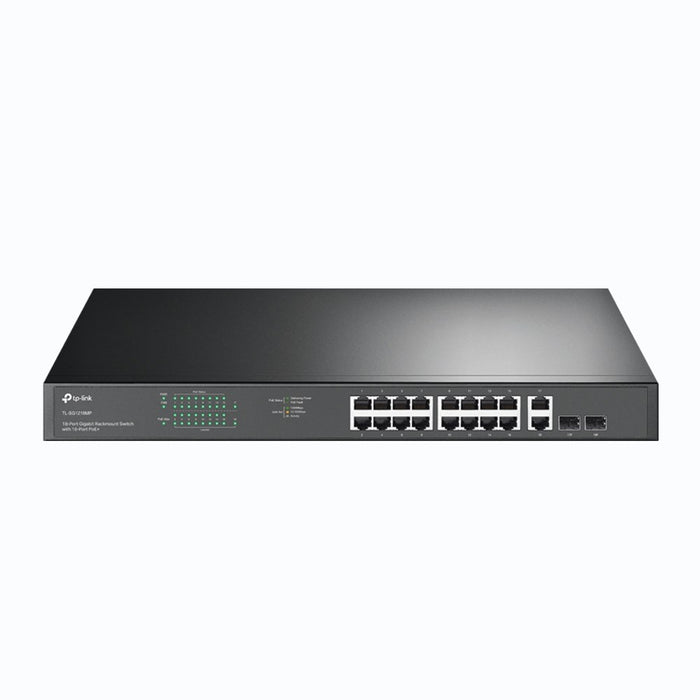 TP-Link 18-портов гигабитов суич за монтиране в шкаф с 16 PoE+