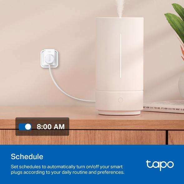 TP LINK TAPO P100 Смарт контакт 10A, 2300W, 2.4Ghz, задаване на график, таймер