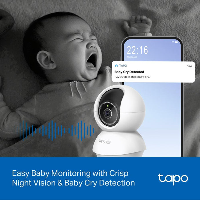 Домашна охранителна WiFi камера TP-Link Tapo C250, Pan/Tilt