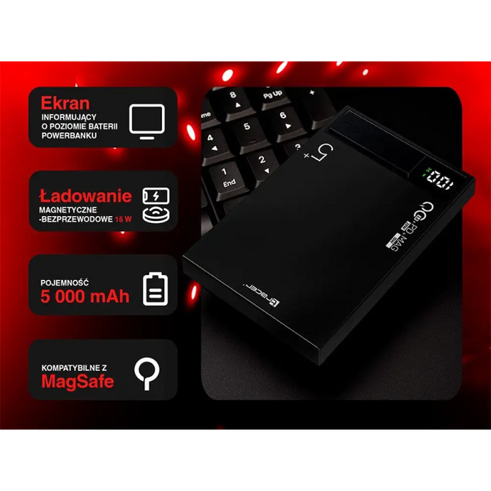 Tracer AirMag1 5000mAh PD20W + 15W Mag черен