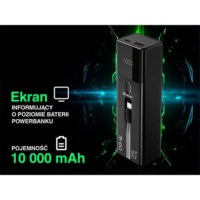 Tracer Quant 10000mAh 100W PD + QC черен