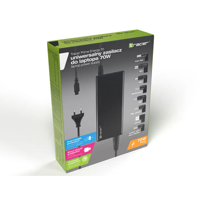 TRACER УНИВЕРСАЛЕН АДАПТЕР ЗА ЛАПТОП PRIME ENERGY 70W
