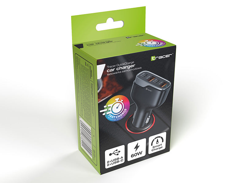 TRACER Зарядно за автомобил QuickCharger 60W