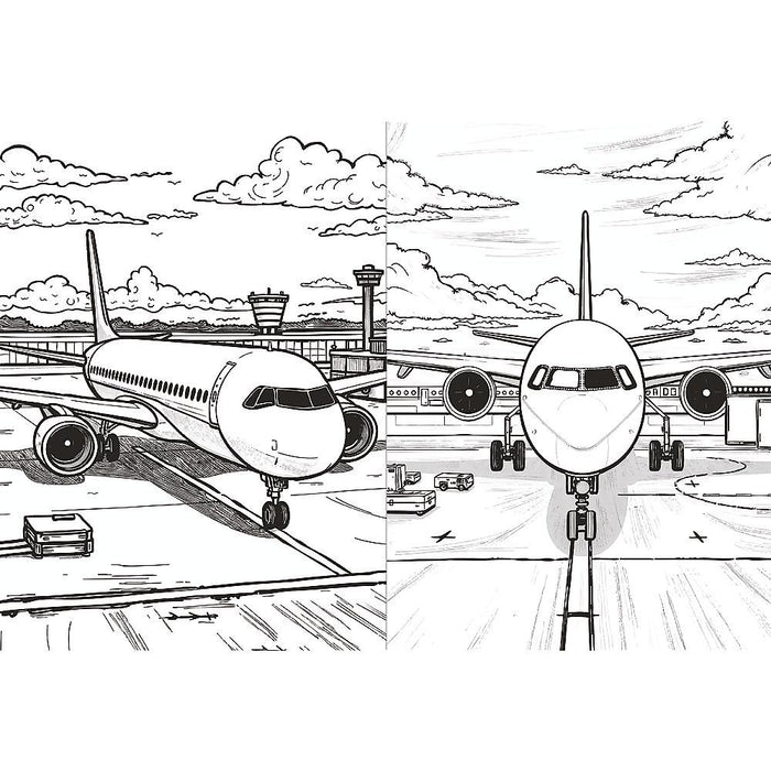 Книжка за оцветяване Trefl - Trains and airplanes