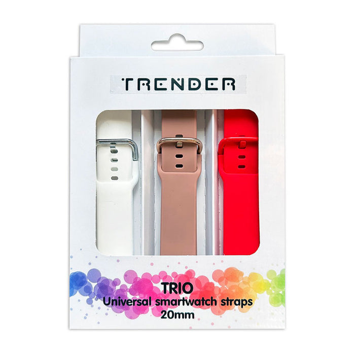 3 КАИШКИ TRENDER SPORT 20 mm WH/PK/RD