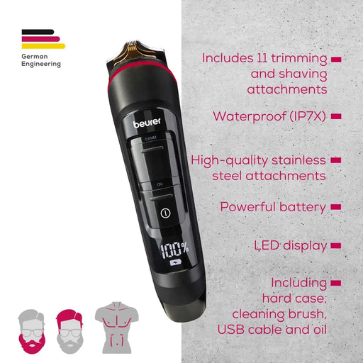 Тример за тяло Beurer MN9X 11 приставки с 16 дължини