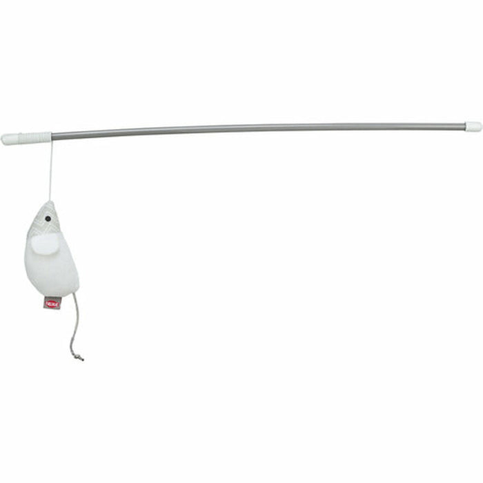 котешка играчка Trixie Бял полиестер Пластмаса Мишка