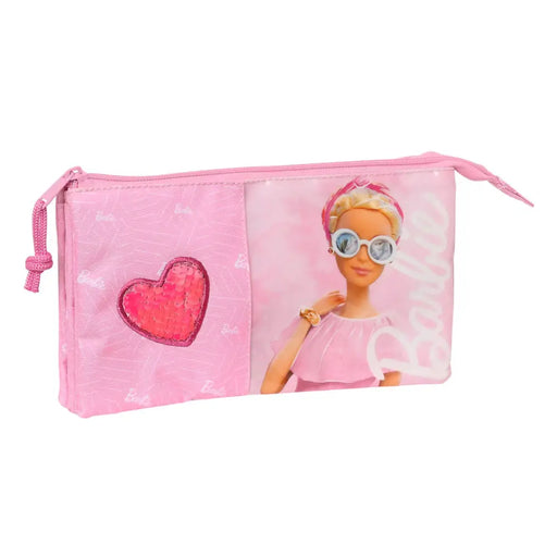 Троен Моливник Barbie Girl Розов 22 x 12 x 3 cm