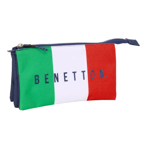 Троен Моливник Benetton Flag Морско син 22 x 12 x 3 cm