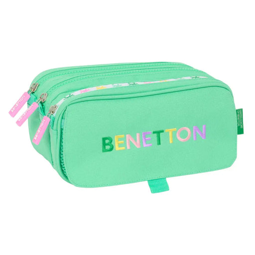 Троен Моливник Benetton Mint Зелен 21,5 x 10 x 8 cm