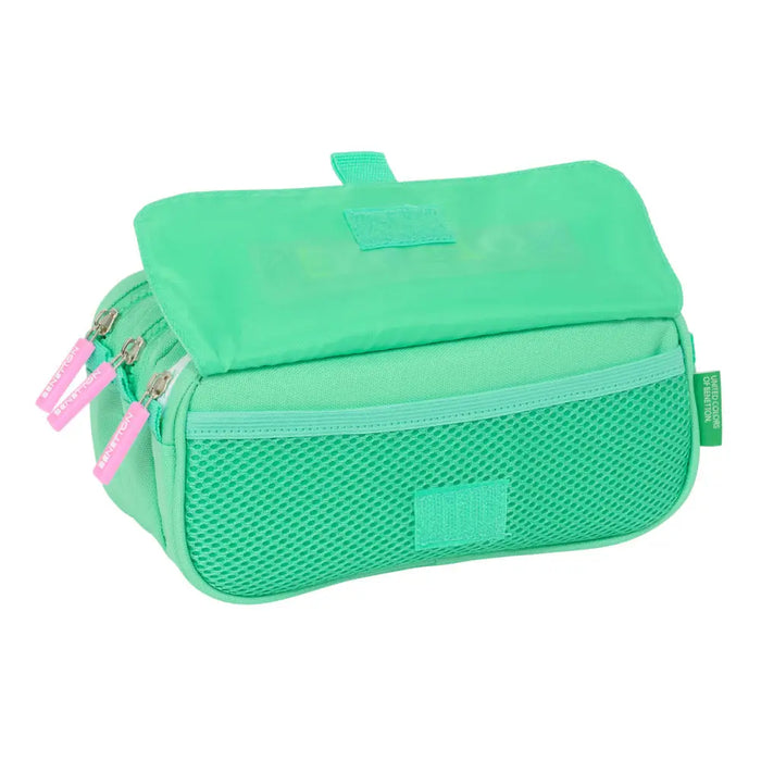 Троен Моливник Benetton Mint Зелен 21,5 x 10 x 8 cm