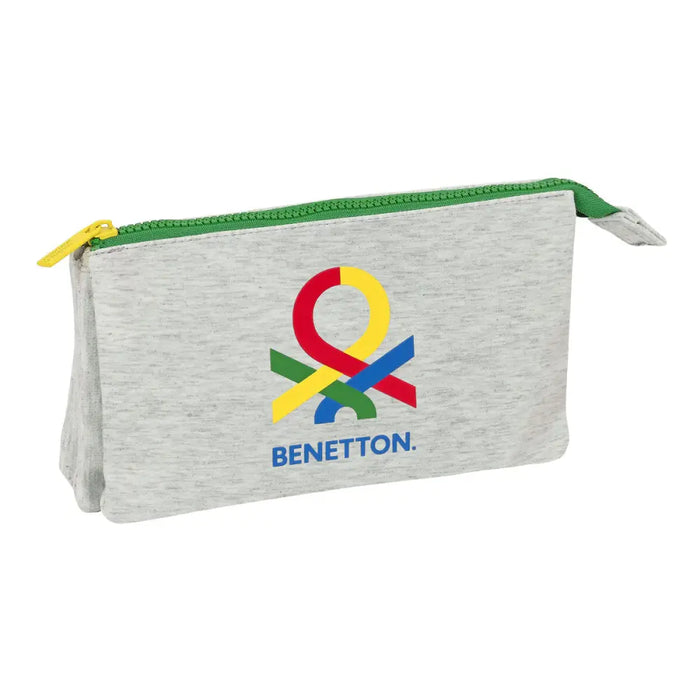 Троен Моливник Benetton Pop Сив (22 x 12 x 3 cm)