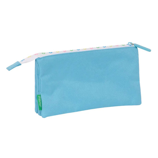 Троен Моливник Benetton Spring Небесно синьо 22 x 12 x 3 cm