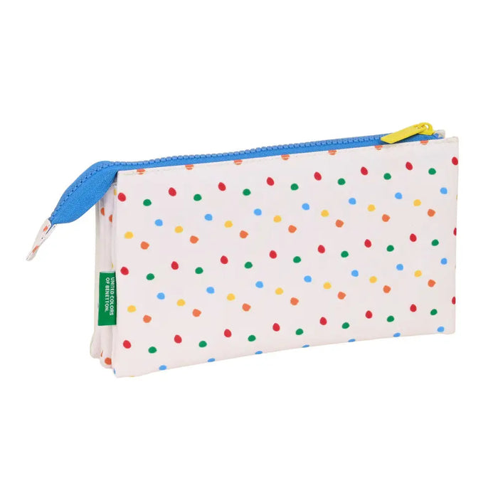 Троен Моливник Benetton Topitos Бял (22 x 12 x 3 cm)