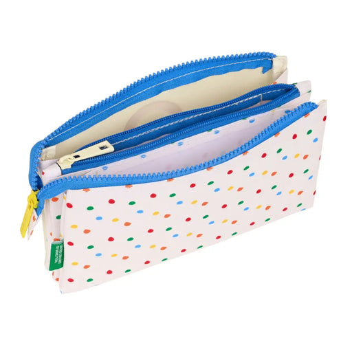 Троен Моливник Benetton Topitos Бял (22 x 12 x 3 cm)