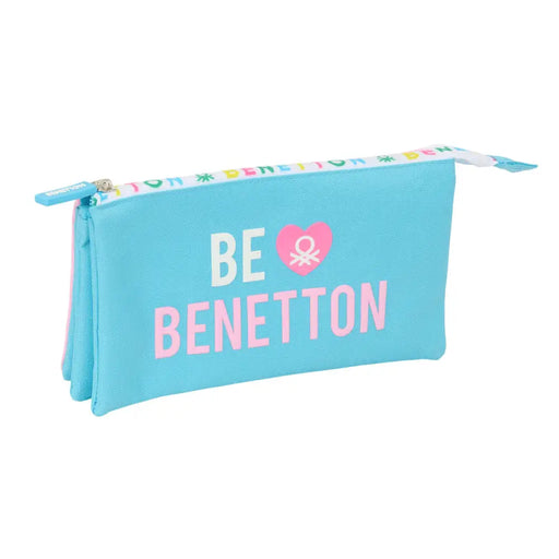 Троен Моливник Benetton Unique Розов цвят тюркоаз 22 x 12 x